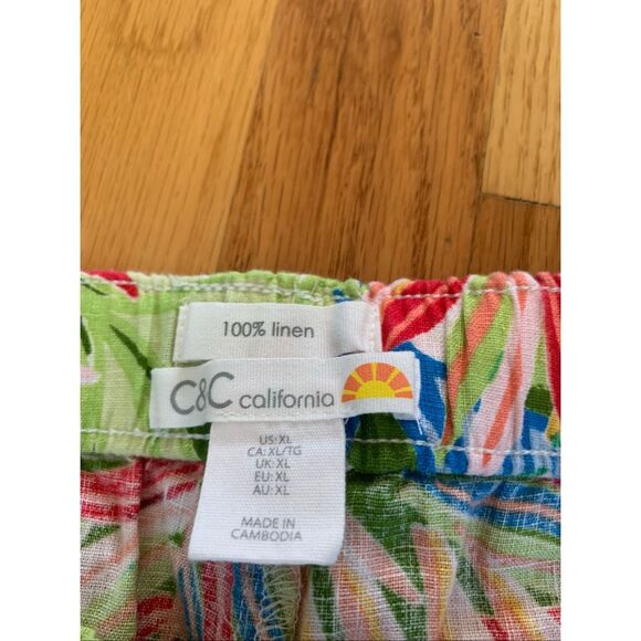 NWT CC California Shorts Linen Hawaiian Pattern - Picture 3 of 7